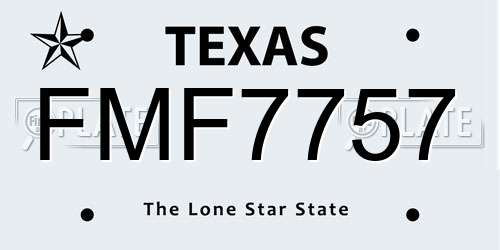 FMF7757 Texas License Plate