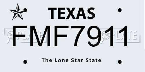 FMF7911 Texas License Plate