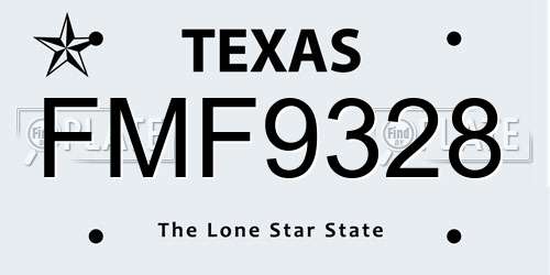 FMF9328 Texas License Plate