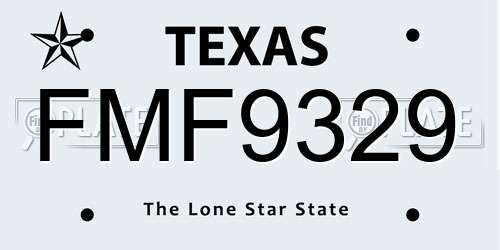 FMF9329 Texas License Plate