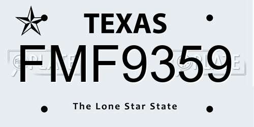 FMF9359 Texas License Plate