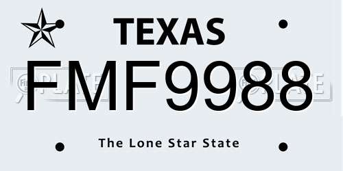 FMF9988 Texas License Plate