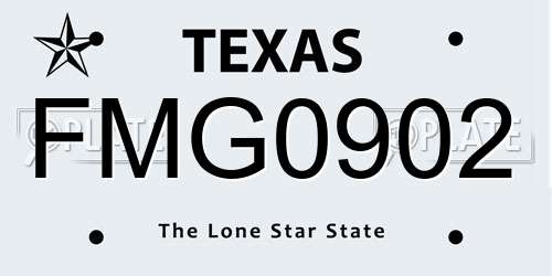 FMG0902 Texas License Plate