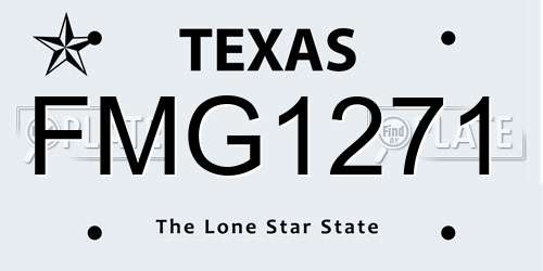 FMG1271 Texas License Plate