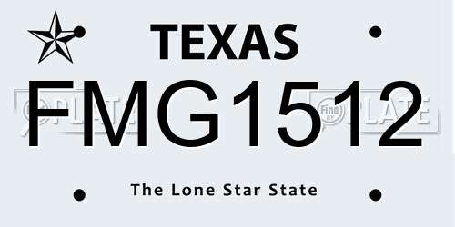FMG1512 Texas License Plate