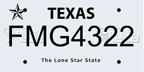 FMG4322 Texas License Plate