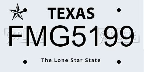 FMG5199 Texas License Plate