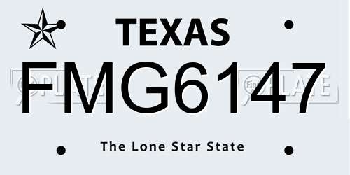 FMG6147 Texas License Plate