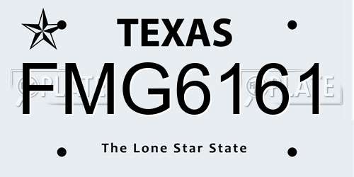 FMG6161 Texas License Plate