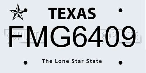 FMG6409 Texas License Plate