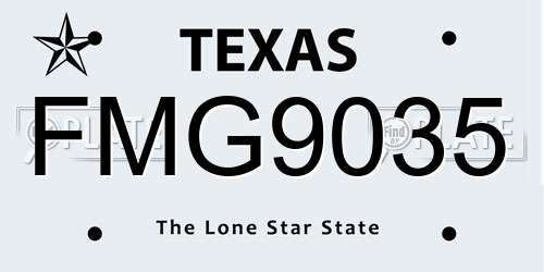FMG9035 Texas License Plate