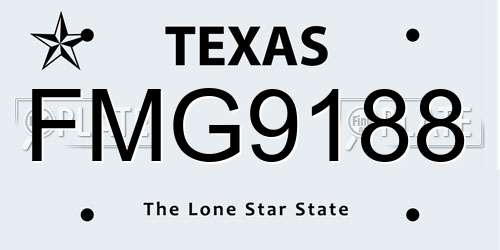 FMG9188 Texas License Plate
