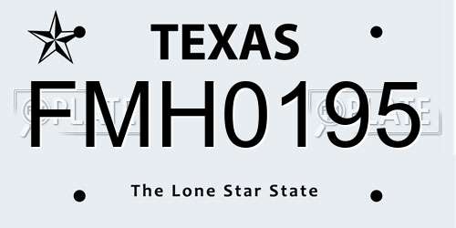 FMH0195 Texas License Plate