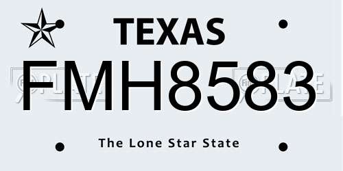 FMH8583 Texas License Plate
