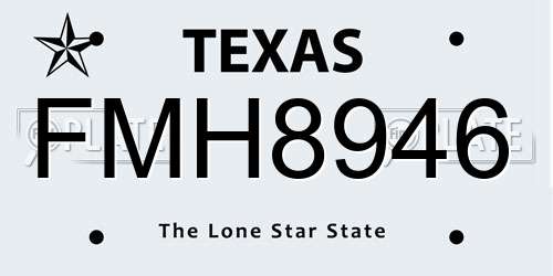 FMH8946 Texas License Plate
