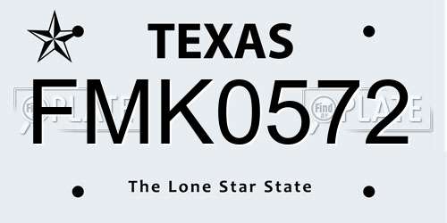 FMK0572 Texas License Plate