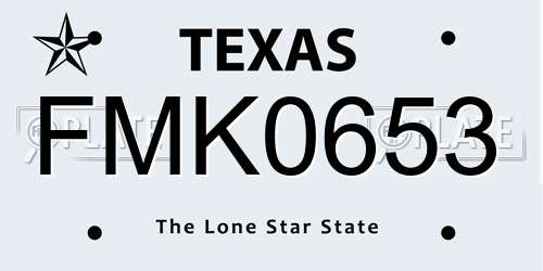 FMK0653 Texas License Plate