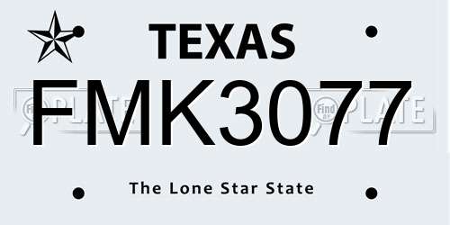 FMK3077 Texas License Plate