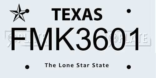 FMK3601 Texas License Plate