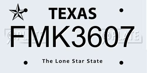 FMK3607 Texas License Plate