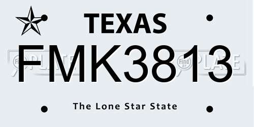 FMK3813 Texas License Plate