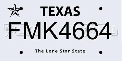 FMK4664 Texas License Plate