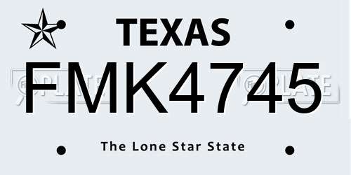 FMK4745 Texas License Plate