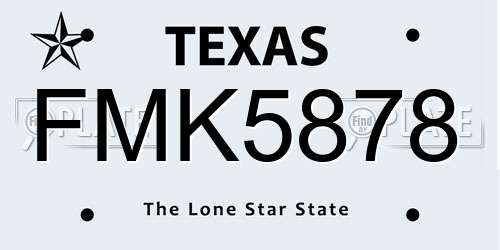 FMK5878 Texas License Plate