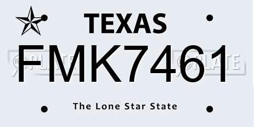 FMK7461 Texas License Plate
