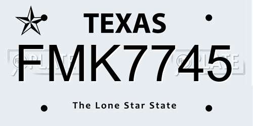 FMK7745 Texas License Plate