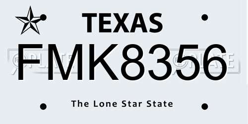 FMK8356 Texas License Plate