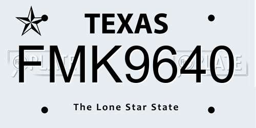 FMK9640 Texas License Plate