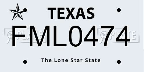FML0474 Texas License Plate