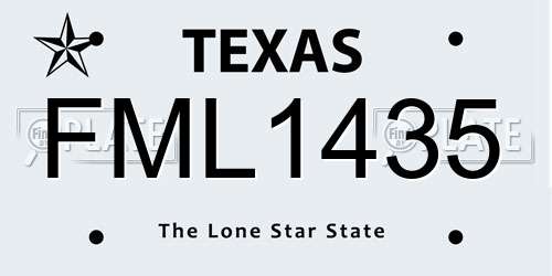 FML1435 Texas License Plate