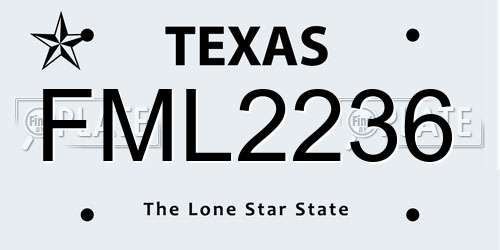 FML2236 Texas License Plate