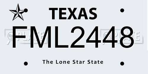 FML2448 Texas License Plate
