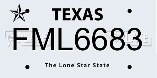 FML6683 Texas License Plate