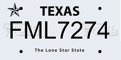 FML7274 Texas License Plate