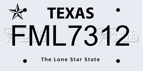 FML7312 Texas License Plate