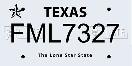 FML7327 Texas License Plate
