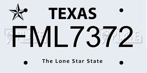 FML7372 Texas License Plate