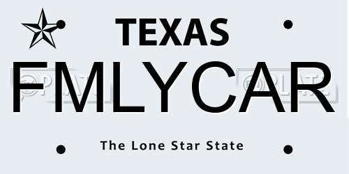 FMLYCAR Texas License Plate