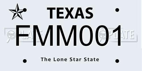 FMM001 Texas License Plate
