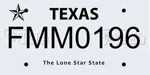FMM0196 Texas License Plate