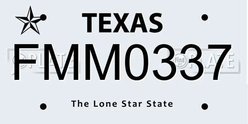 FMM0337 Texas License Plate