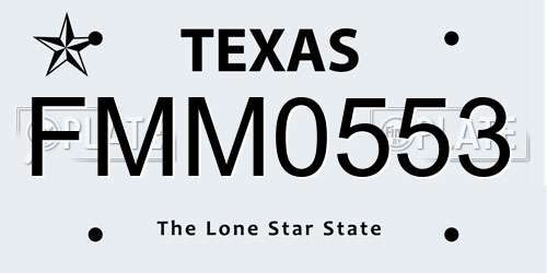 FMM0553 Texas License Plate