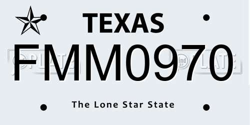 FMM0970 Texas License Plate