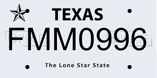 FMM0996 Texas License Plate