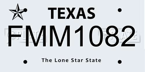 FMM1082 Texas License Plate