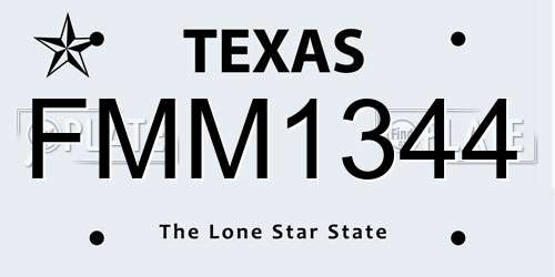 FMM1344 Texas License Plate
